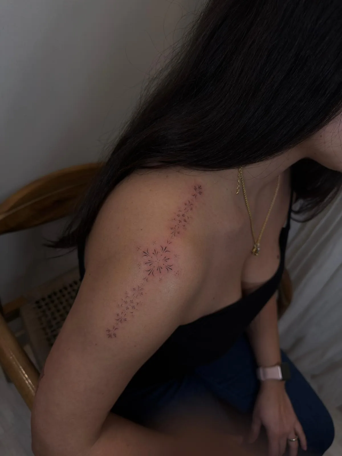 Ornamental fine line tattoo on arm — Sinkply Zürich