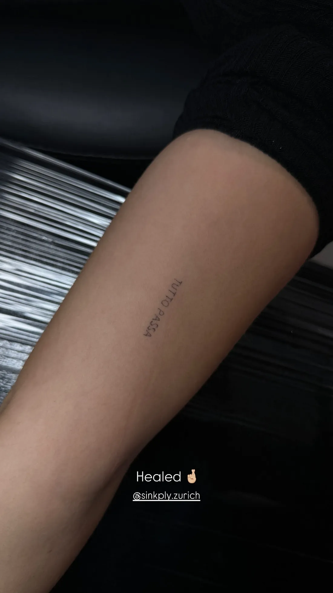 Verheiltes Fine Line Tattoo — Sinkply Zürich