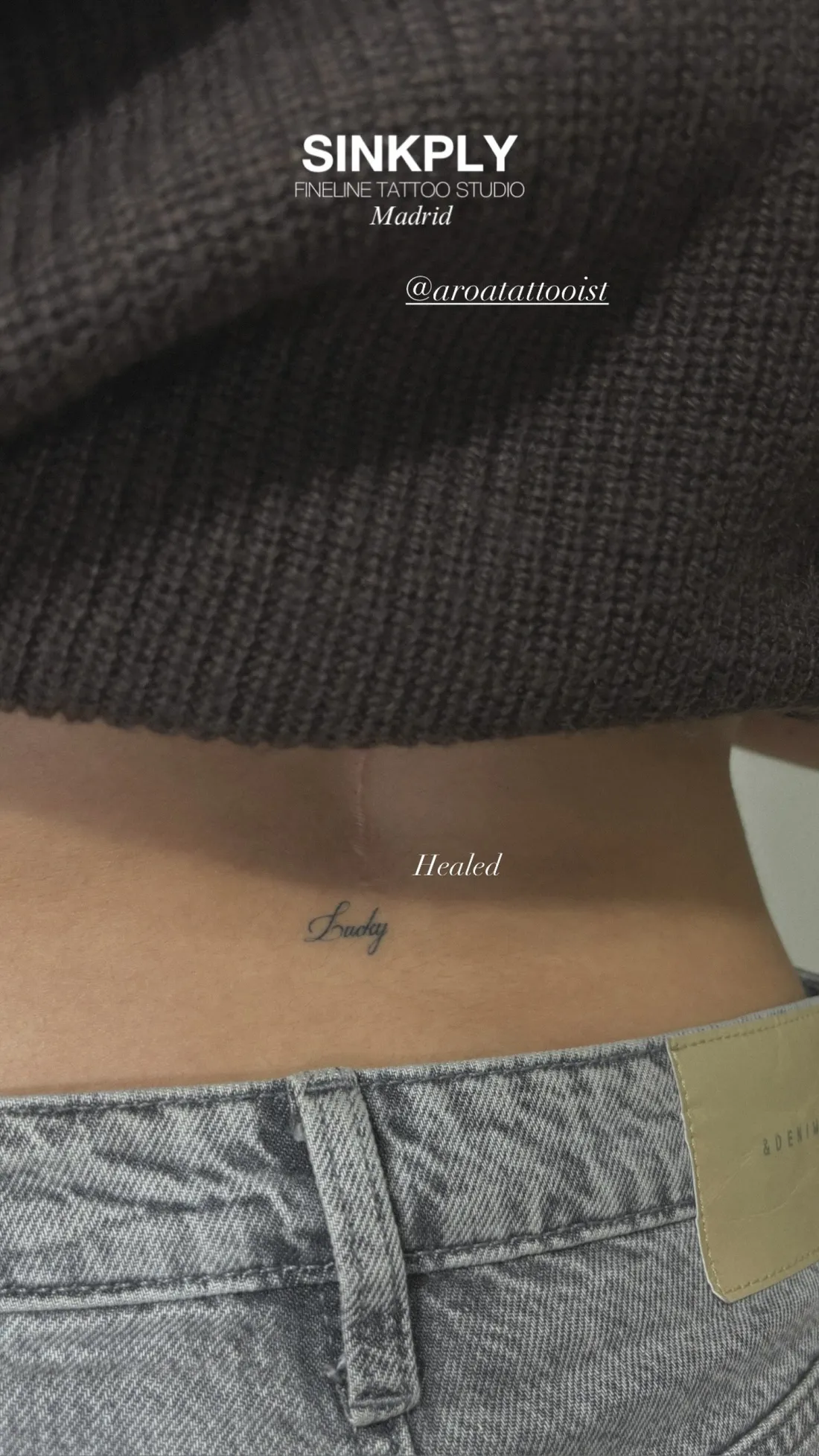 Verheiltes Fine Line Tattoo — Sinkply Zürich