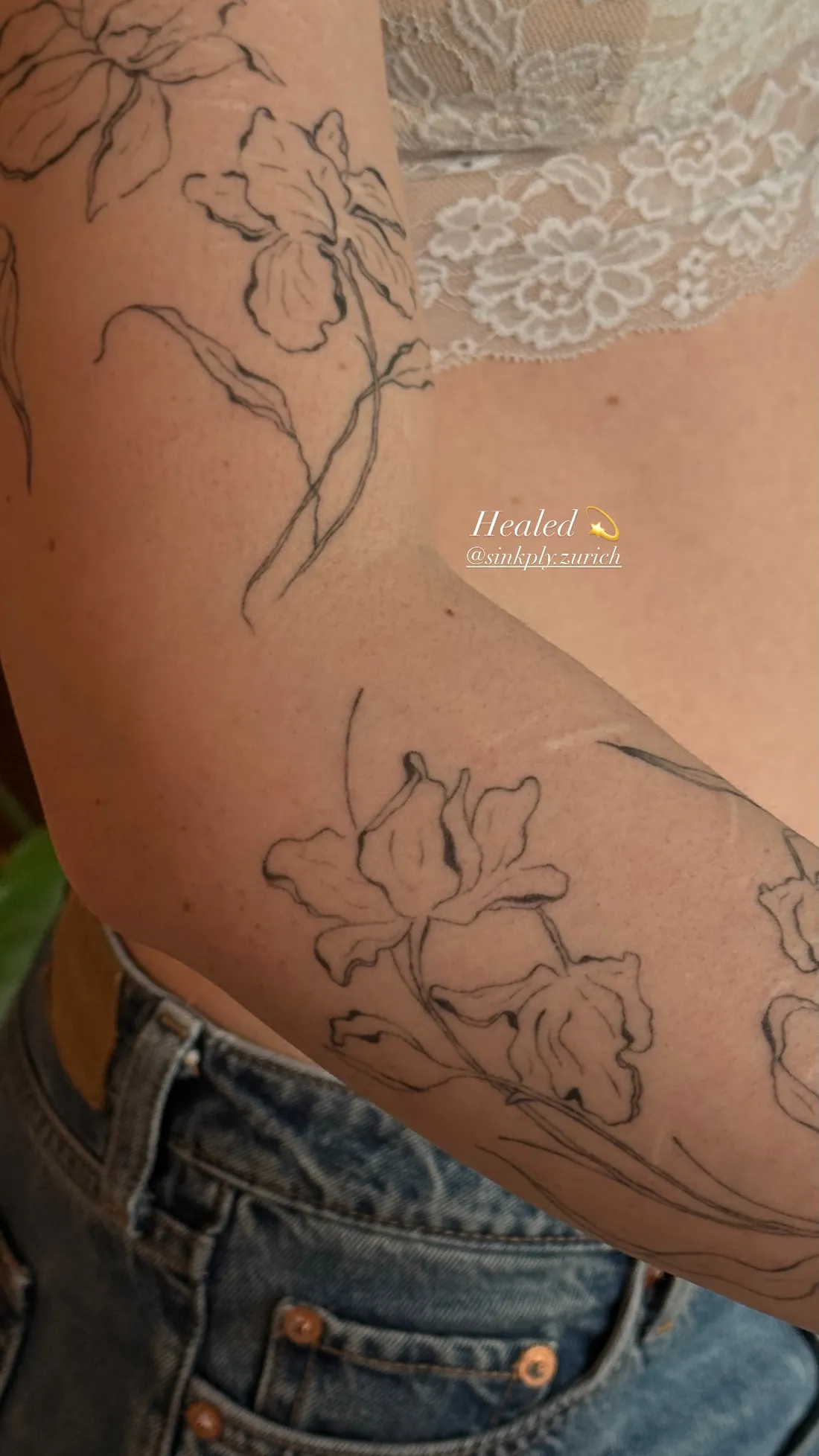Verheiltes Fine Line Tattoo — Sinkply Zürich