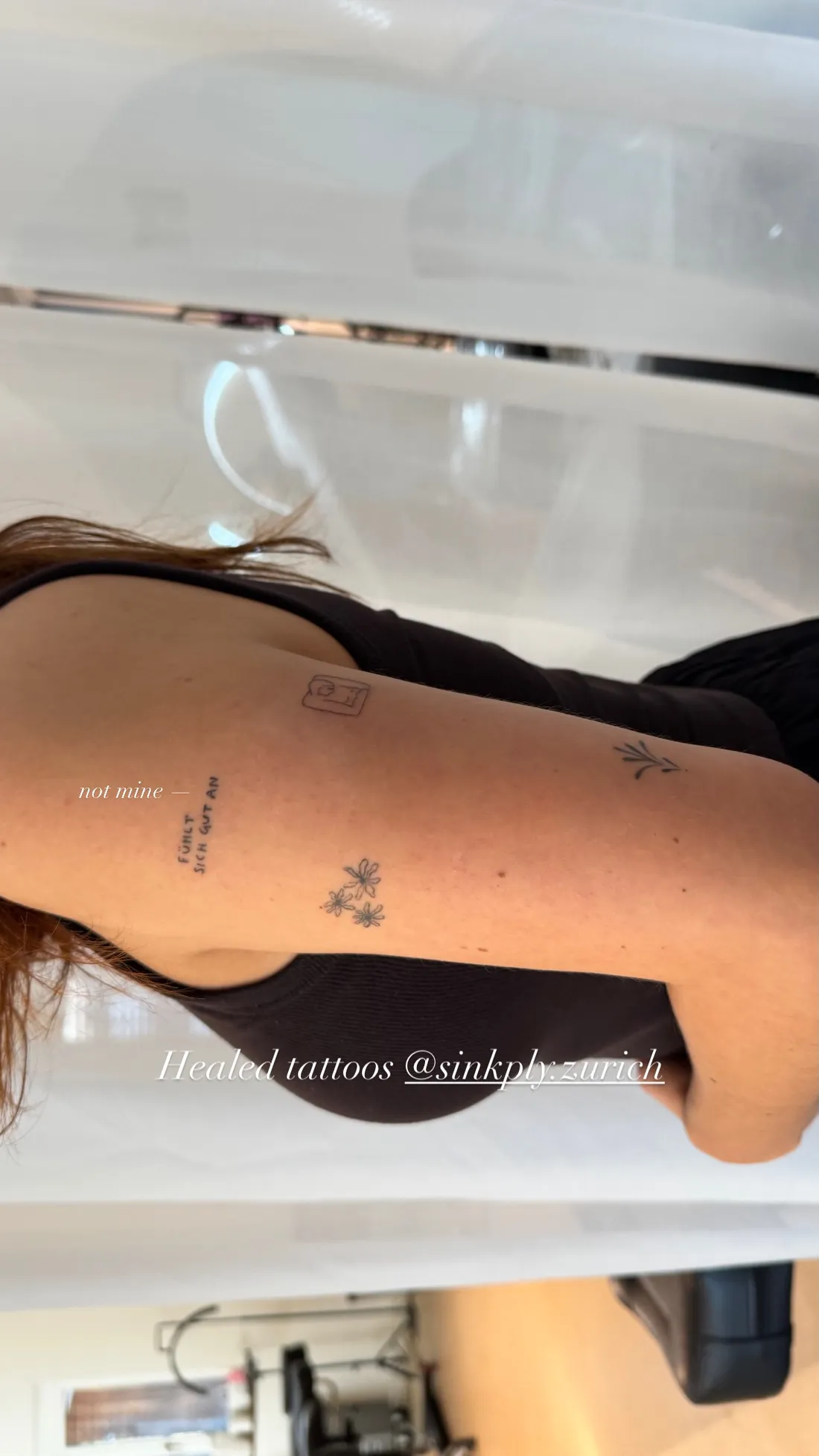 Verheiltes Fine Line Tattoo — Sinkply Zürich